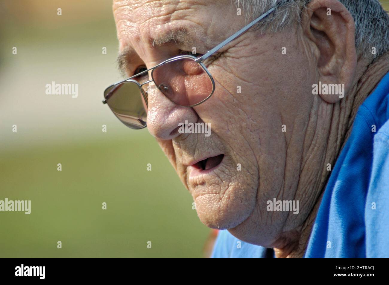 Old Man with Glasses Stock Photo Alamy