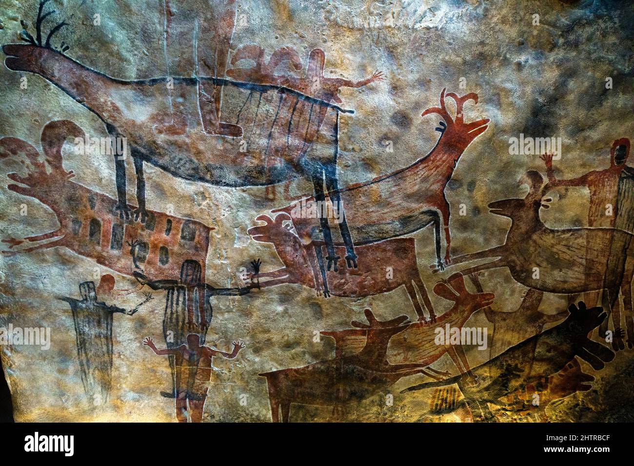 Cave art, Anthropology National Museum, Mexico City Stock Photo