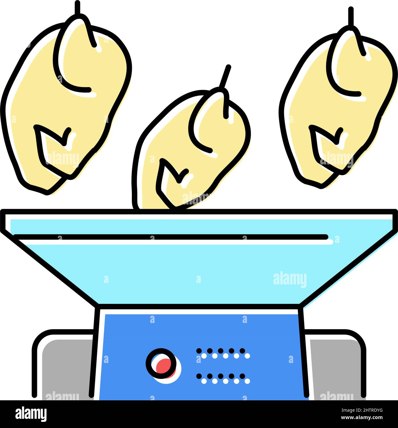 mincing machine chicken meat factory color icon vector illustration