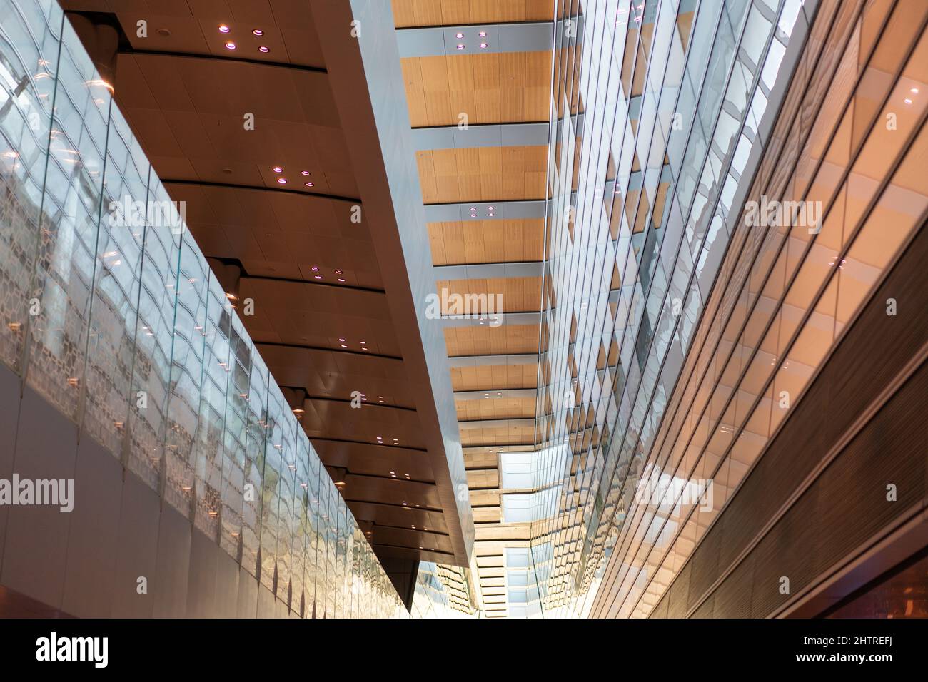 Modern building facade pattern with reflecting in windows. High quality ...