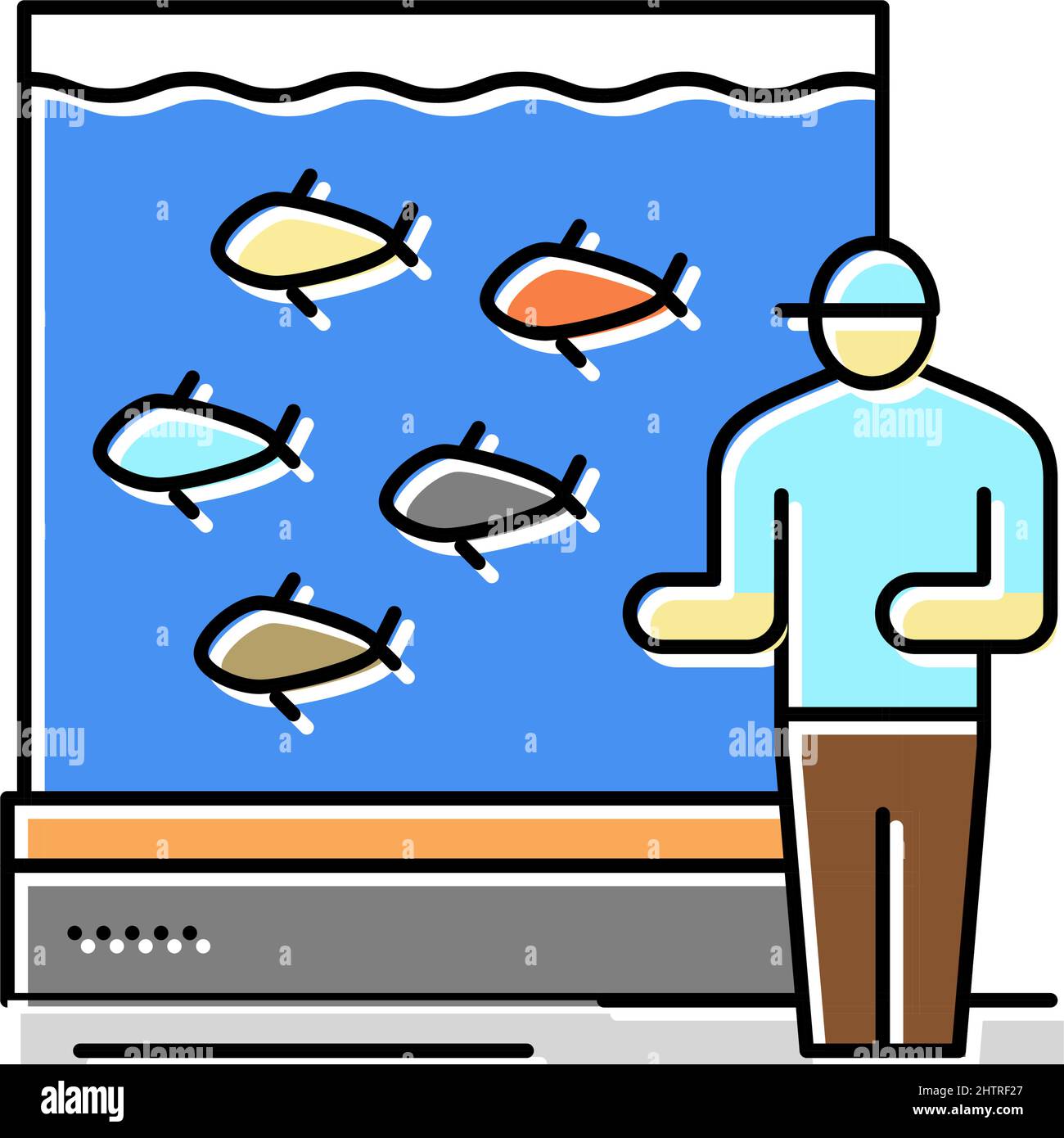 fresh seafood in aquarium color icon vector illustration Stock Vector ...