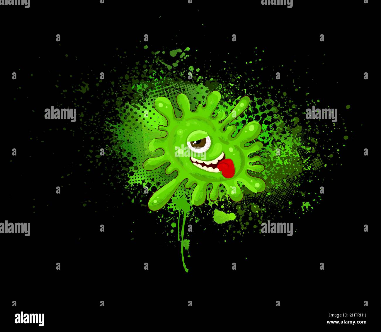 Green blot monster. Vector illustration Stock Vector