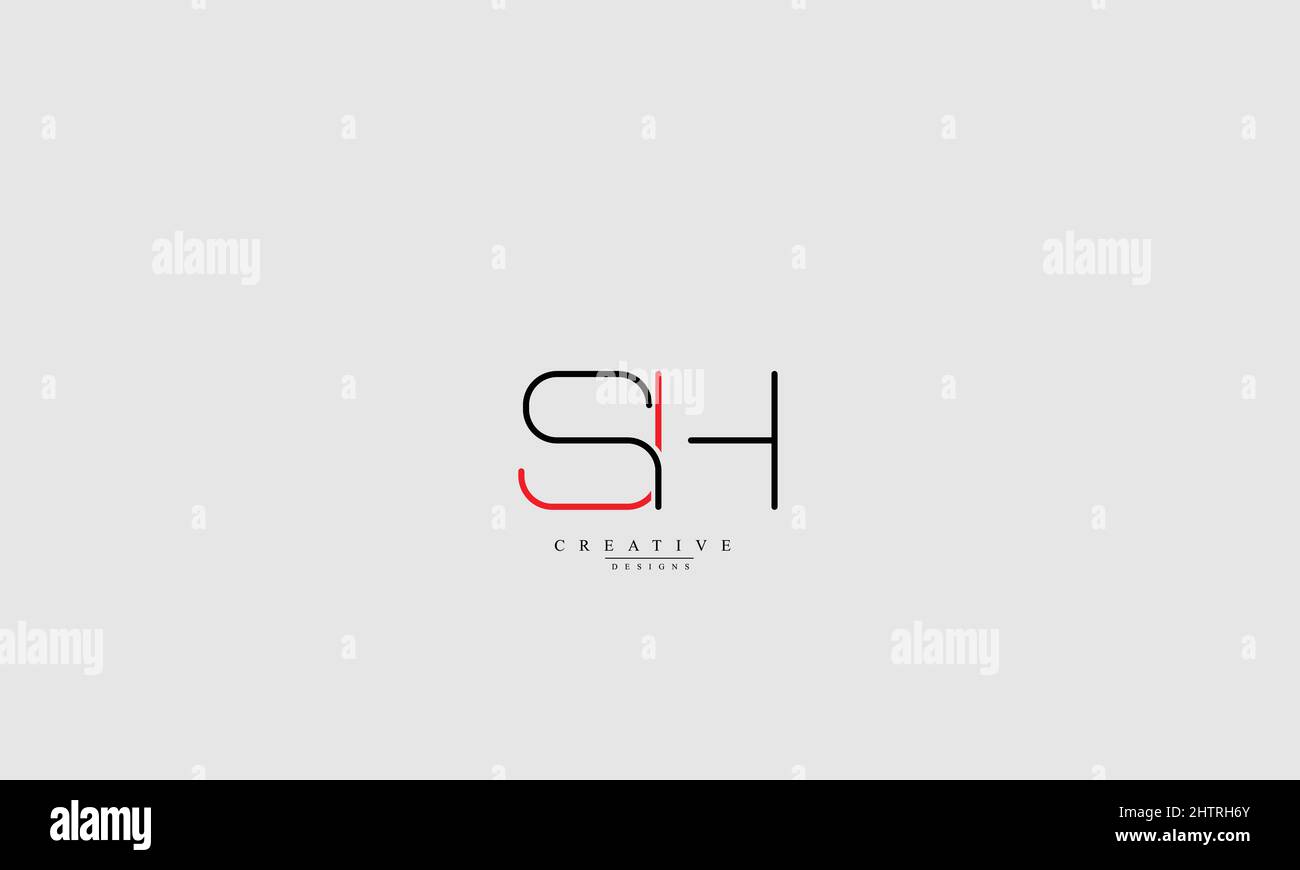 Alphabet letters Initials Monogram logo SH HS S H Stock Vector