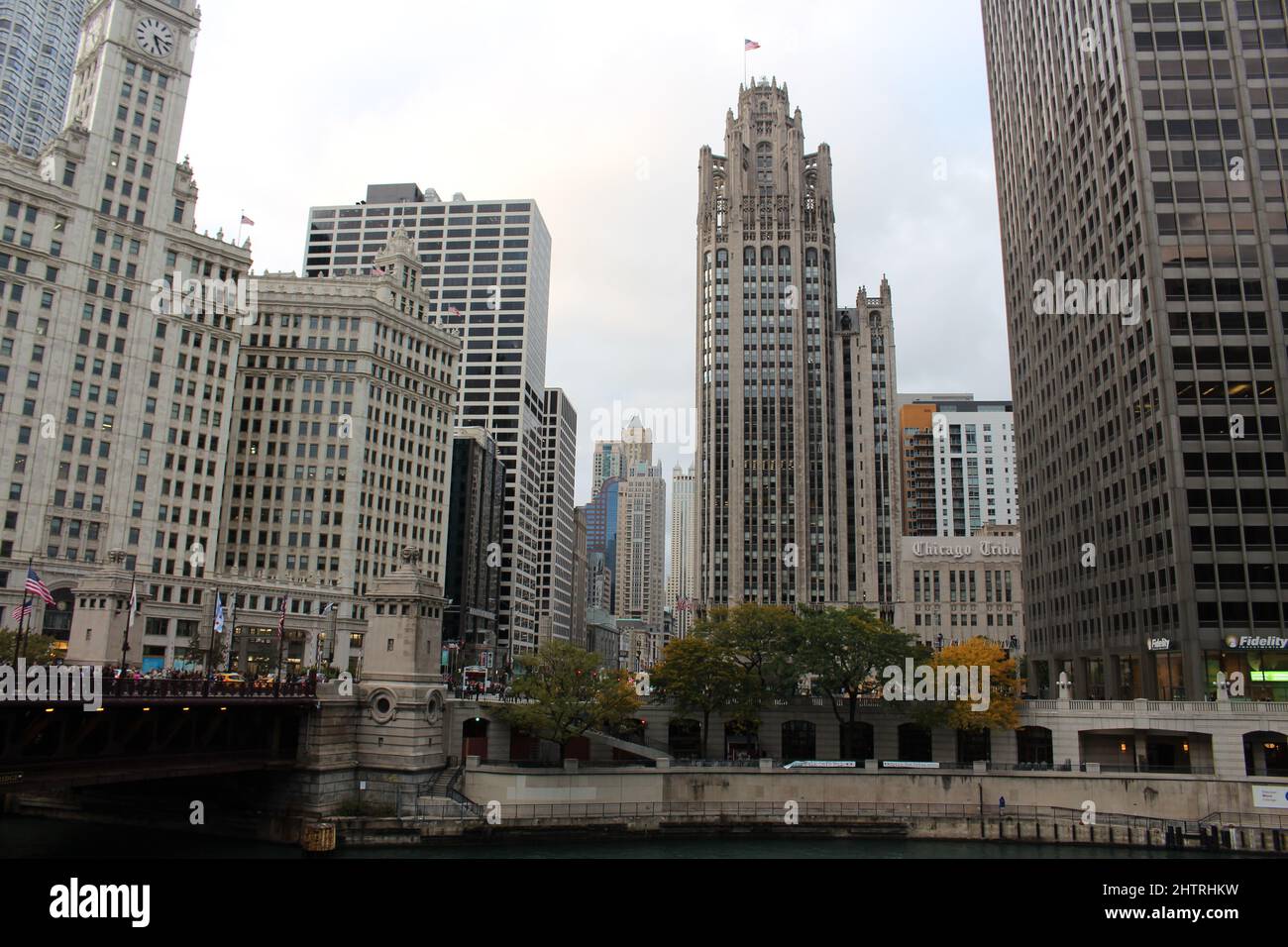Chicago on the Chicago River, Illinois, United States of America Stock Photo