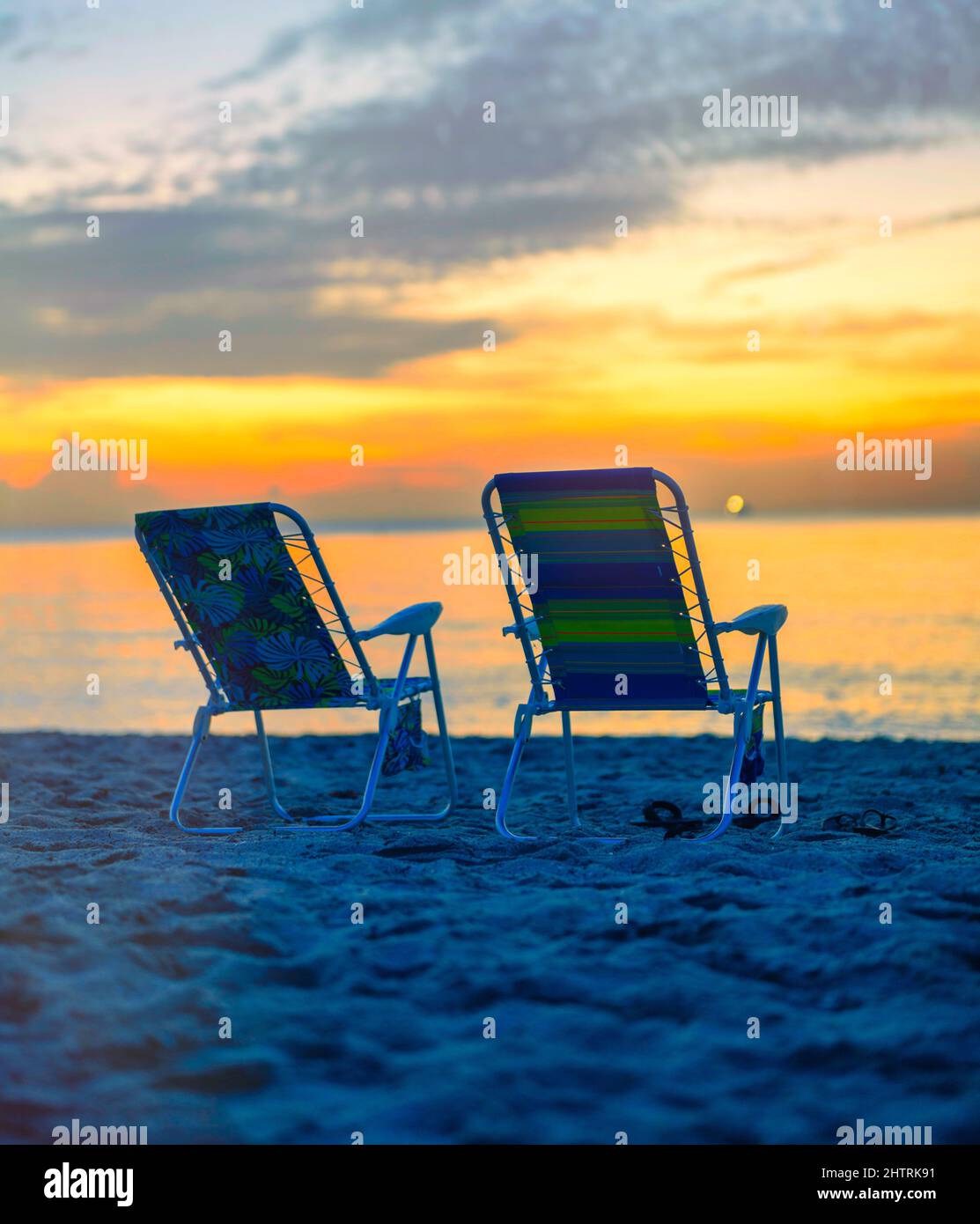 chairs sand beach miami florida travel Stock Photo Alamy