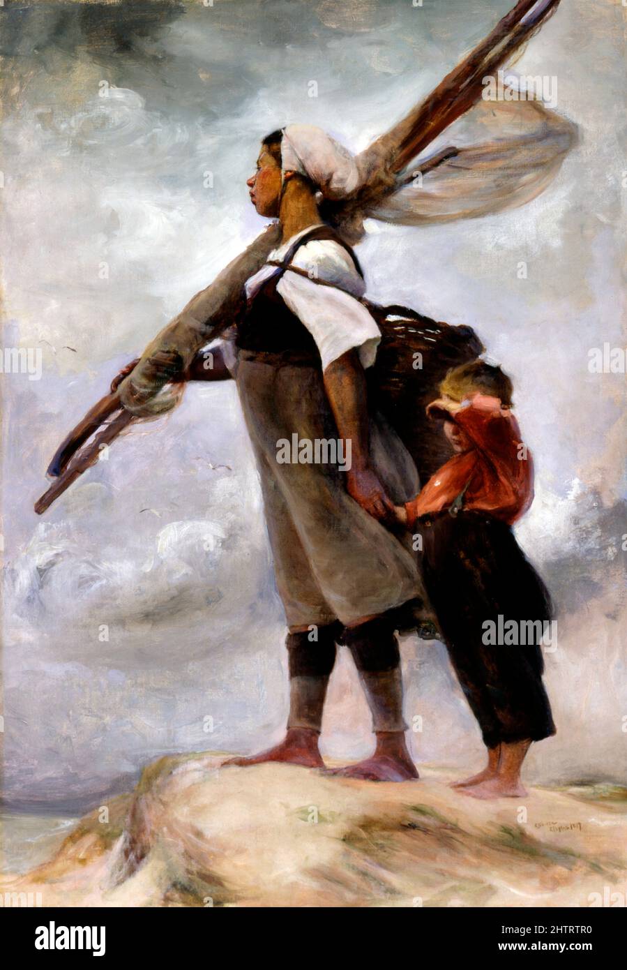 Fisher Girl of Picardy by the American artist, Elizabeth Nourse (1859-1938), oil on canvas, 1889 Stock Photo