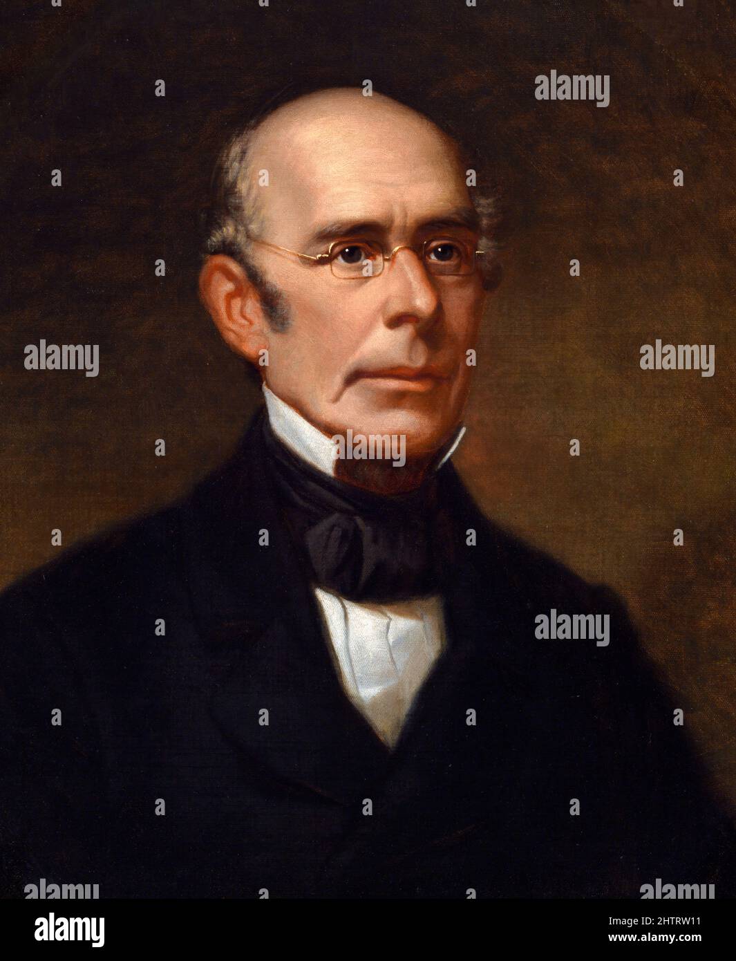 William Lloyd Garrison (1805-1879), anonymous portrait, oil on canvas, c. 1855. Garrison was a prominent American abolitionist, suffragist and social reformer. Stock Photo