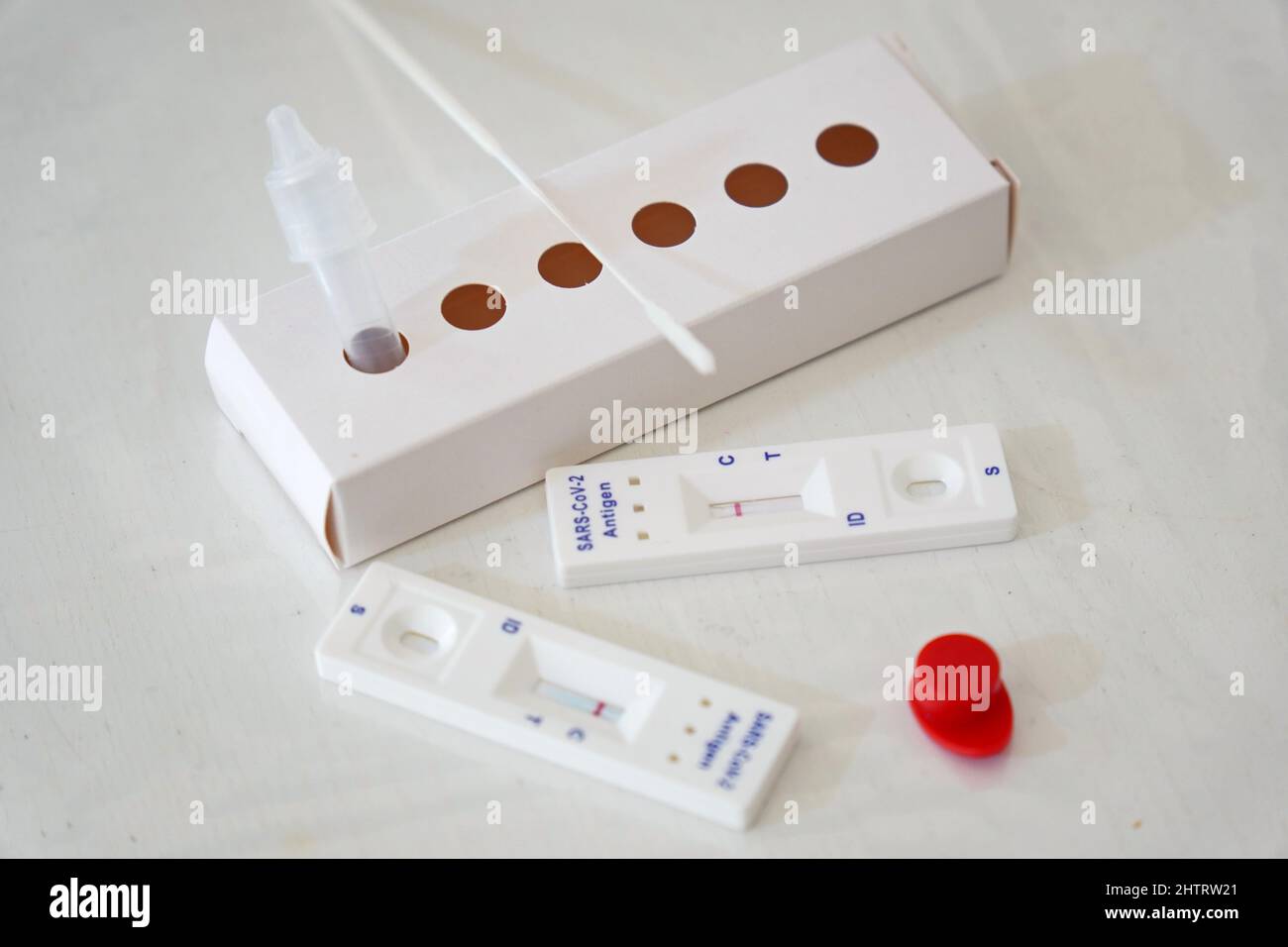 Rapid antigen self test kit with negative result Stock Photo Alamy