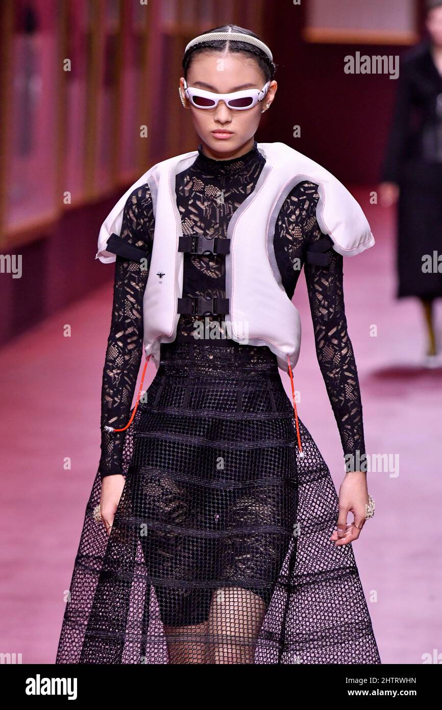 Model Tinglei Liu walks on the runway at the Dior fashion show during ...