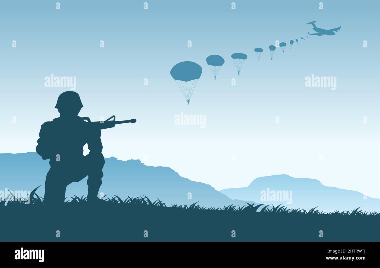 Soldier Jump Vector Special forces soldier jump Stock Vector Images - Alamy