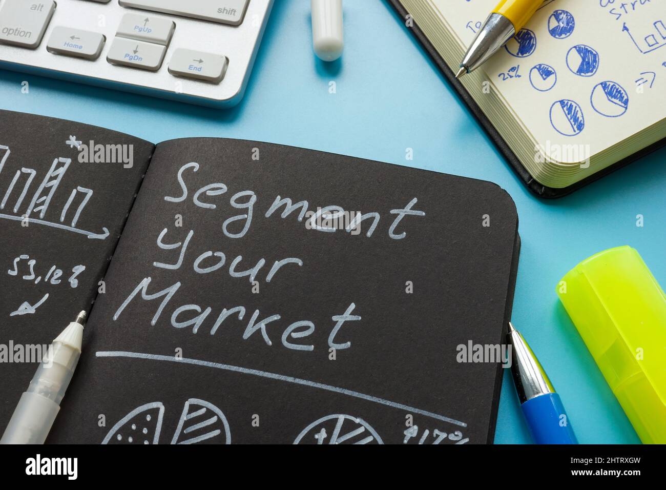 Segment your market sign about segmentation in marketing. Stock Photo