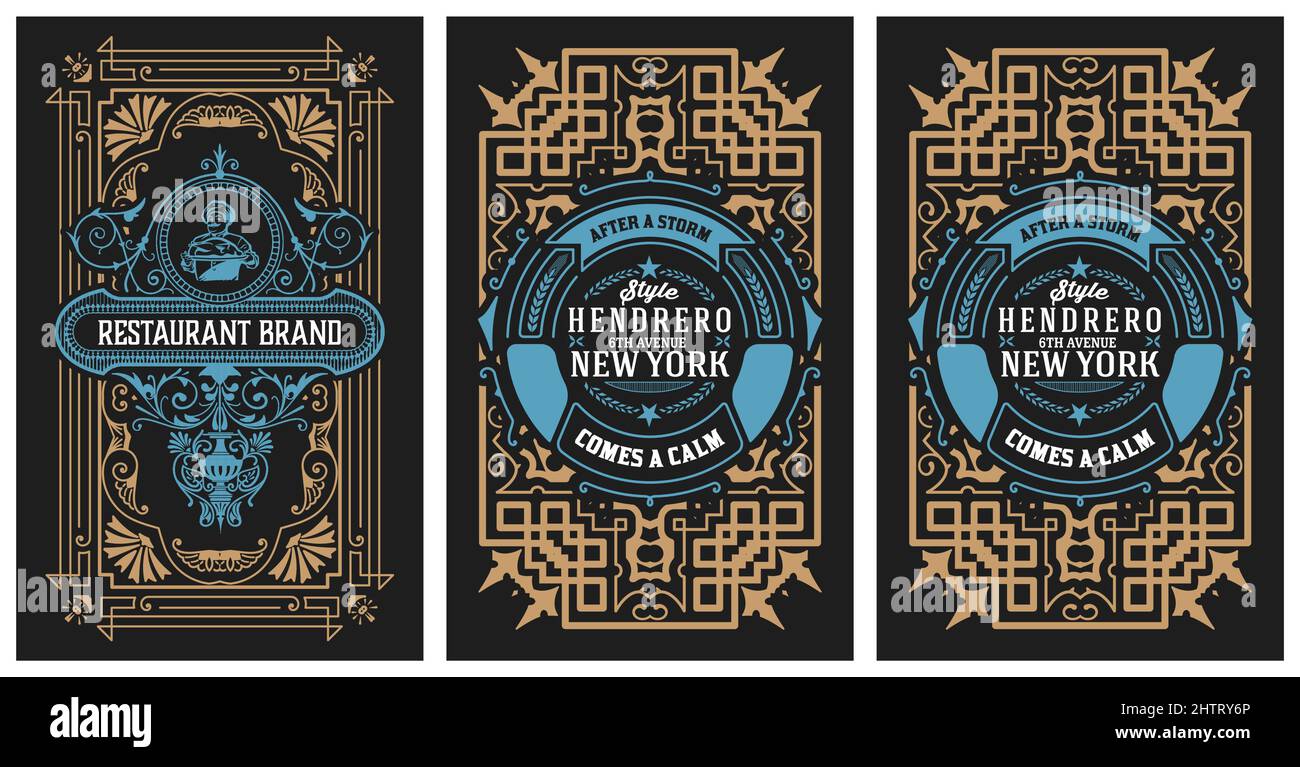 Set of 3 vintage labels for packing Stock Vector Image & Art - Alamy