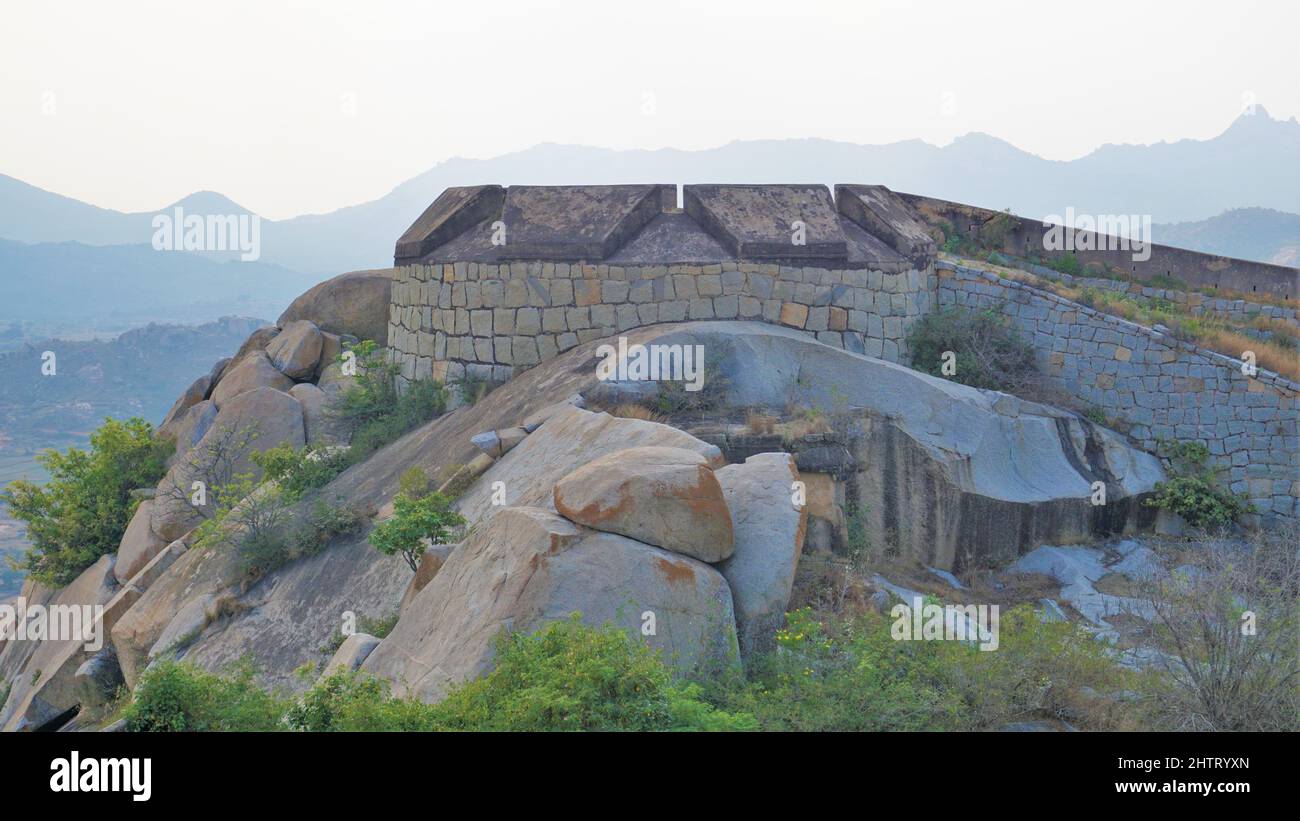 Gudibande fort located in Chikkaballapur District, Karnataka, India. Near Bangalore. Weekend gateway for bengalurians Stock Photo