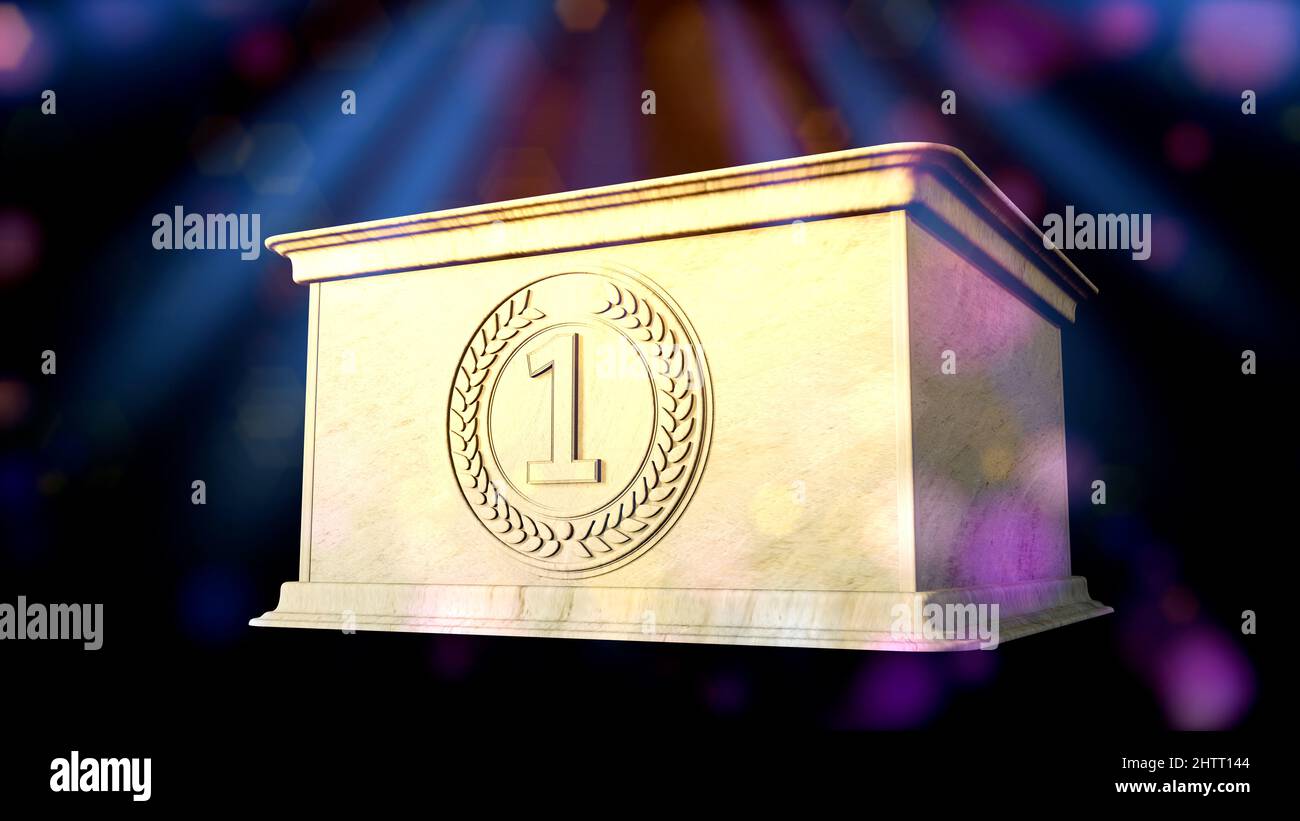 stone winners award podium with festive background - object 3D ...