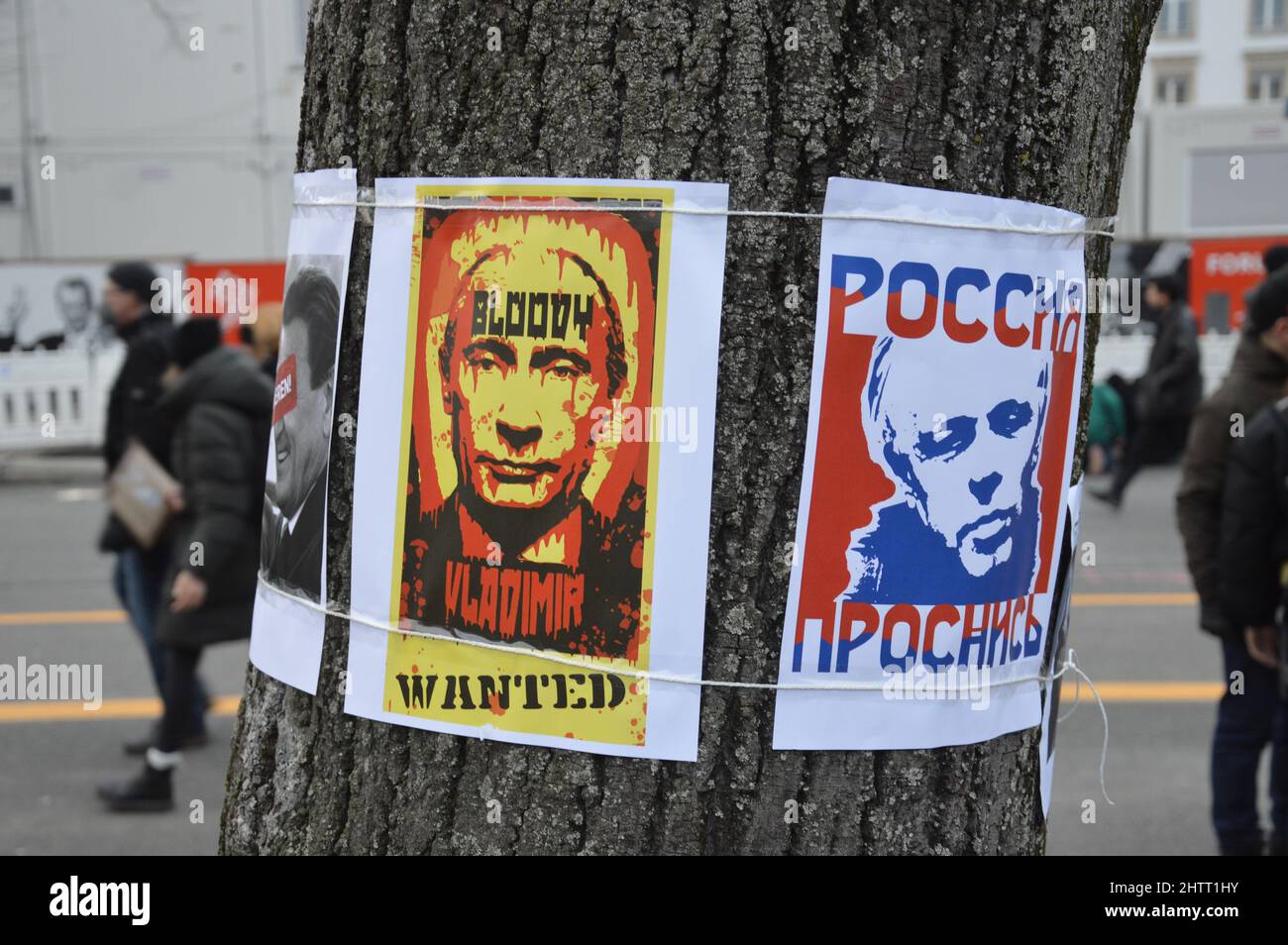 Demonstration in Berlin, Germany, against Putin and the Russia´s invasion of Ukraine - February 27, 2022. Stock Photo