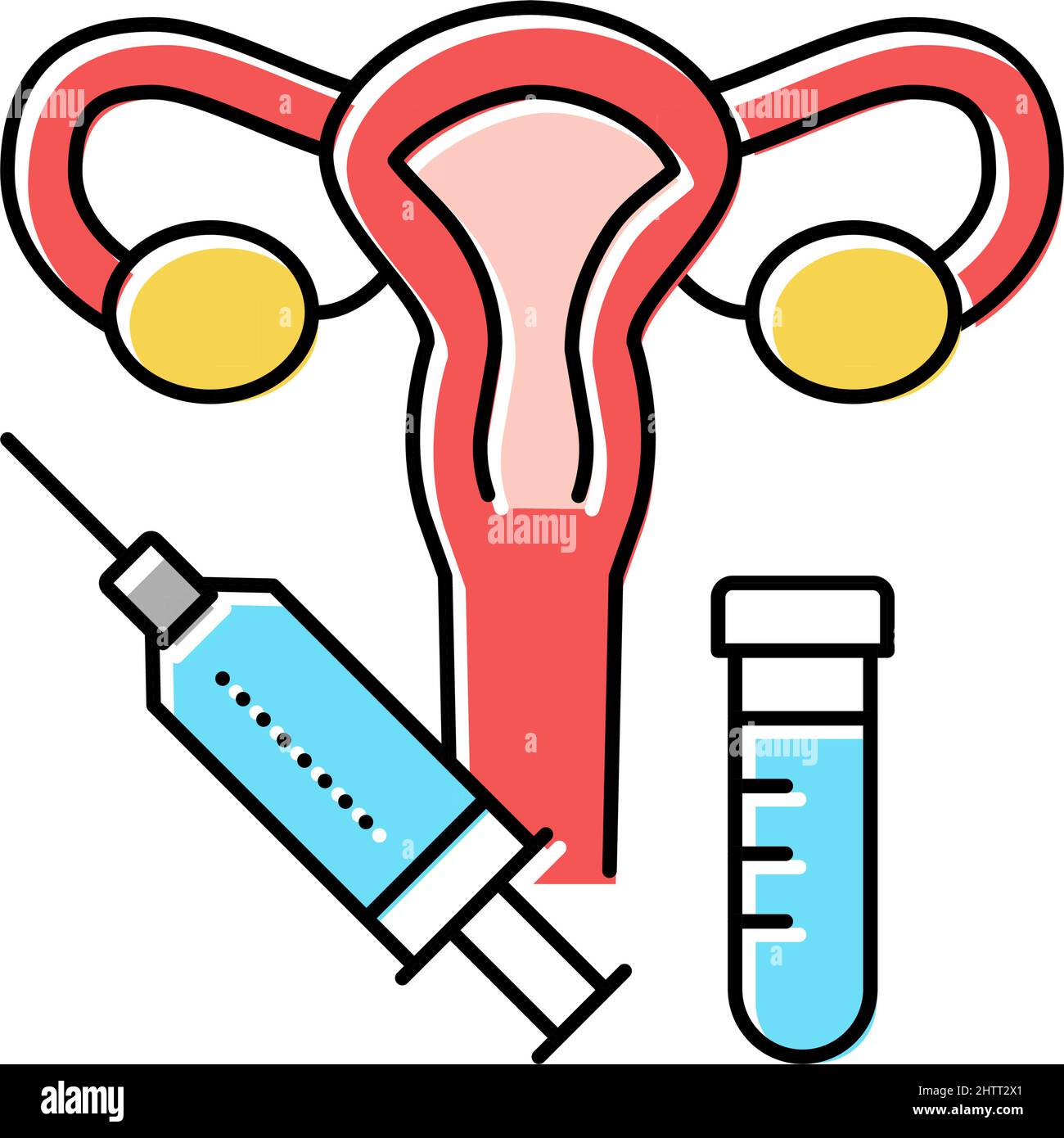 injection gynecology treatment color icon vector illustration Stock ...