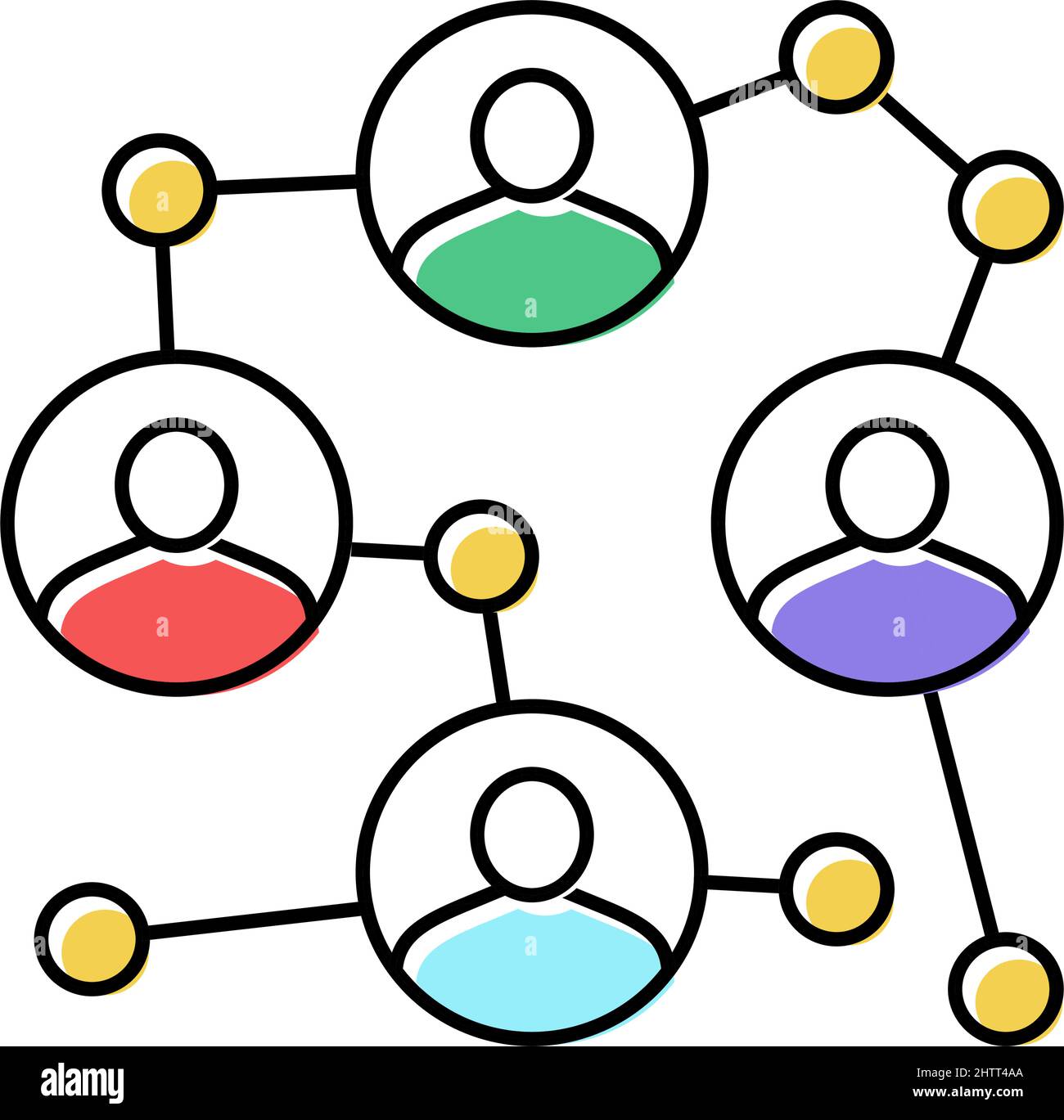 chain of businessmen shareholders color icon vector illustration Stock ...