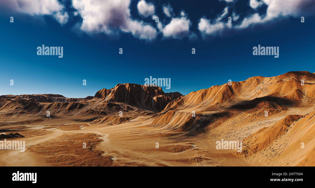 Desert landscape with blue sky on the background Stock Photo - Alamy