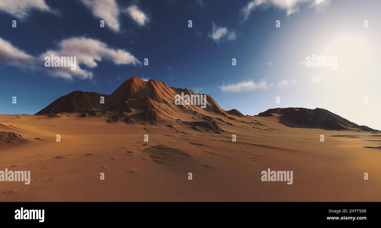 Desert landscape with blue sky on the background Stock Photo - Alamy
