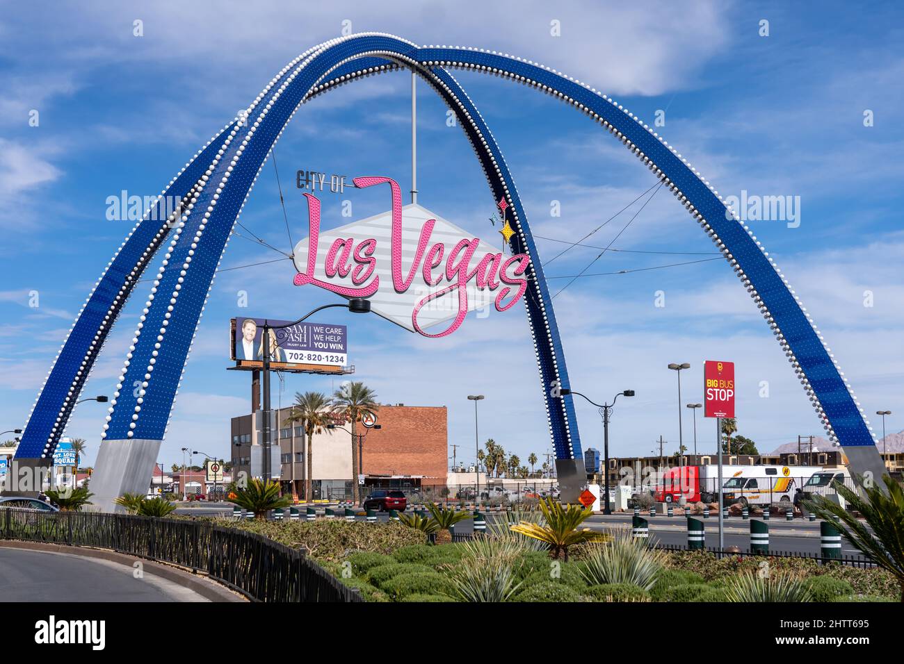 Vintage Las Vegas Welcome Sign in Las Vegas, Nevada Stock Photo