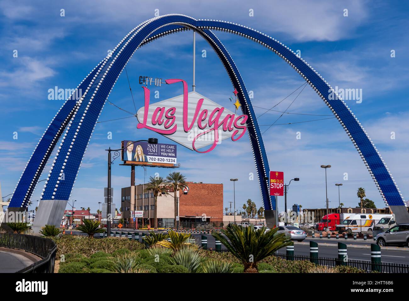 Vintage Las Vegas Welcome Sign in Las Vegas, Nevada Stock Photo