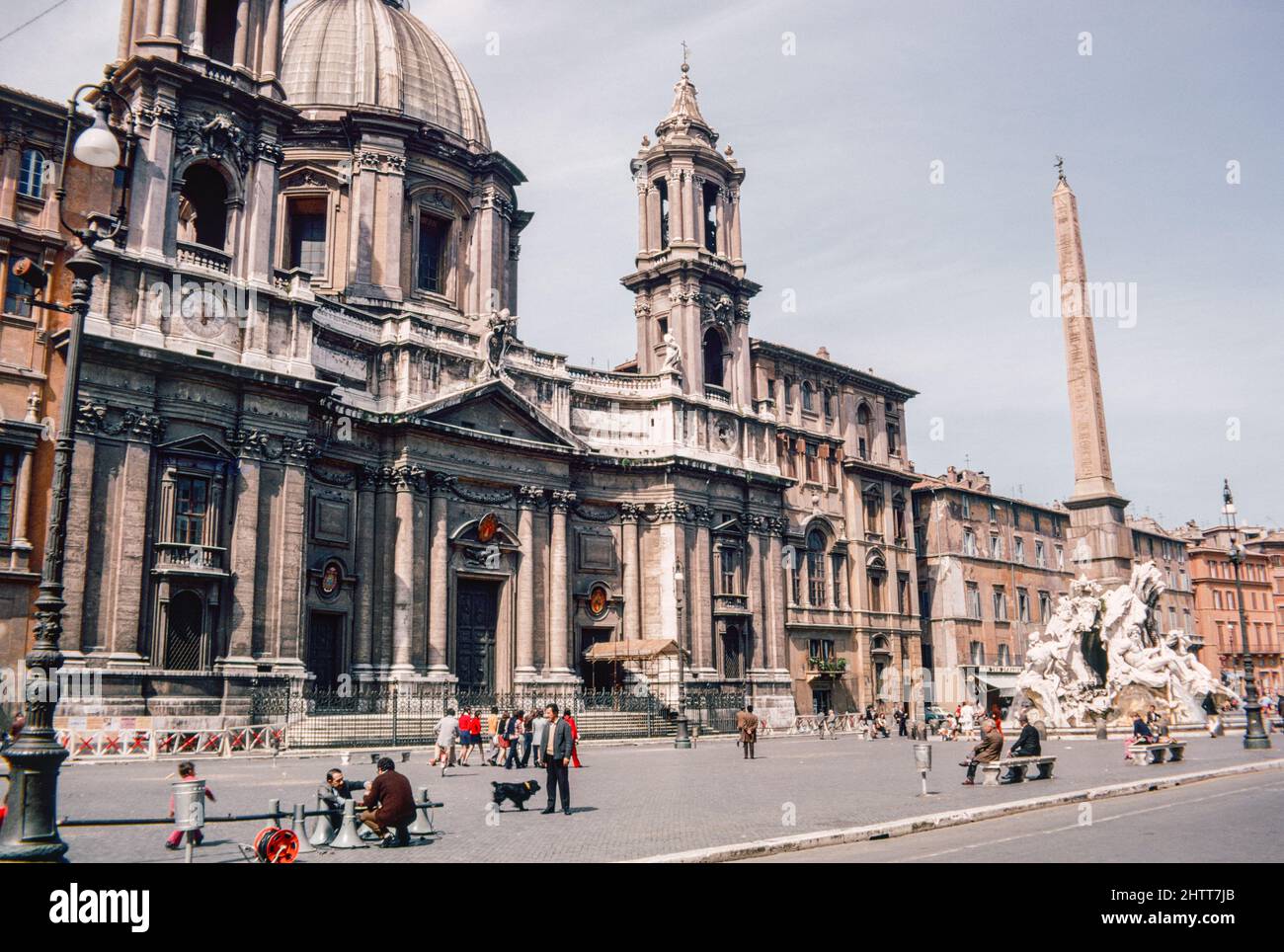 Ancient Rome. St. Agnes in Agone. Archival scan from a historic ...