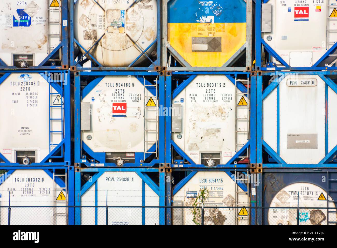 Iso Container Tanks in Rotterdam Stock Photo