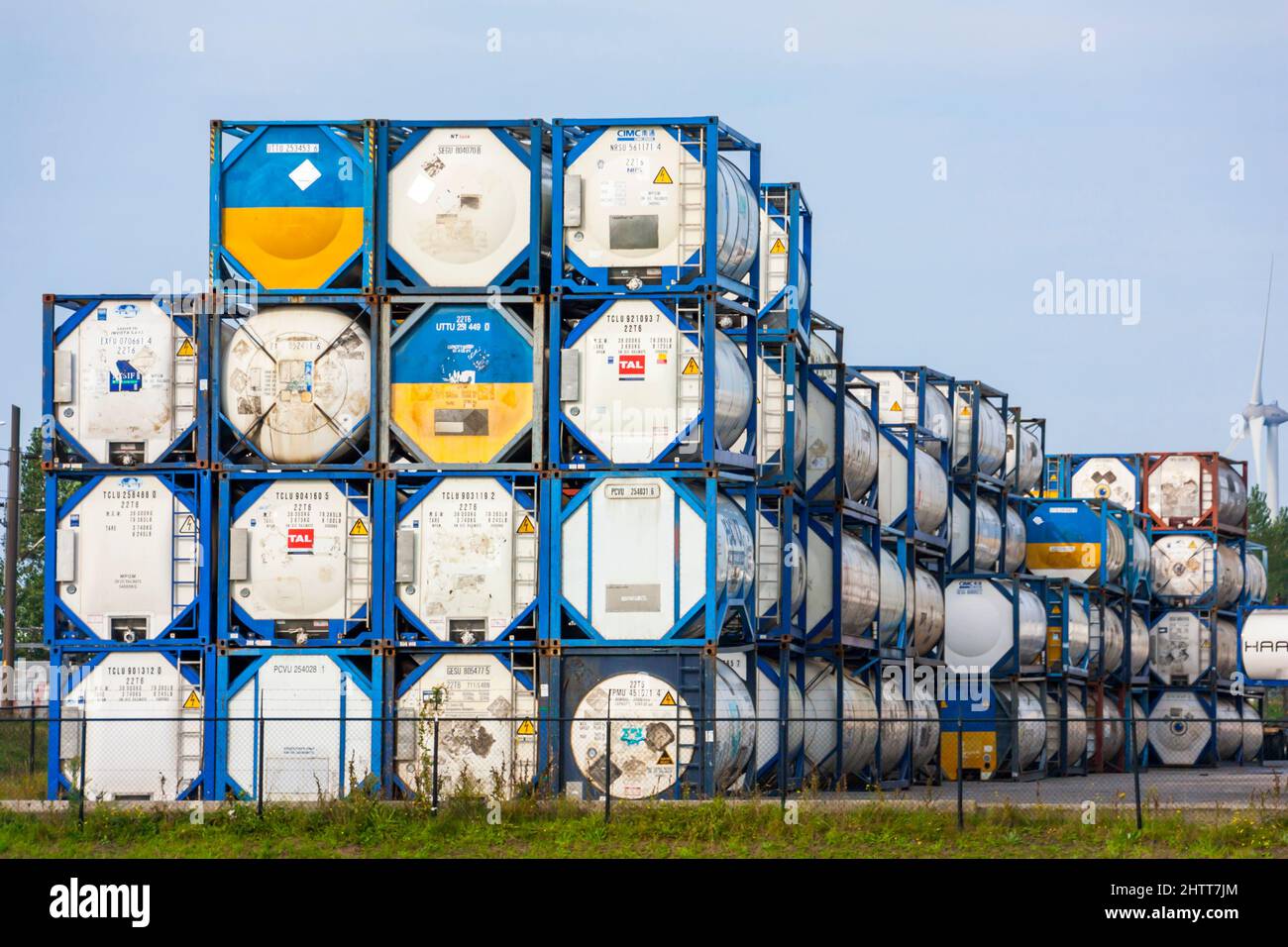 Iso Container Tanks in Rotterdam Stock Photo