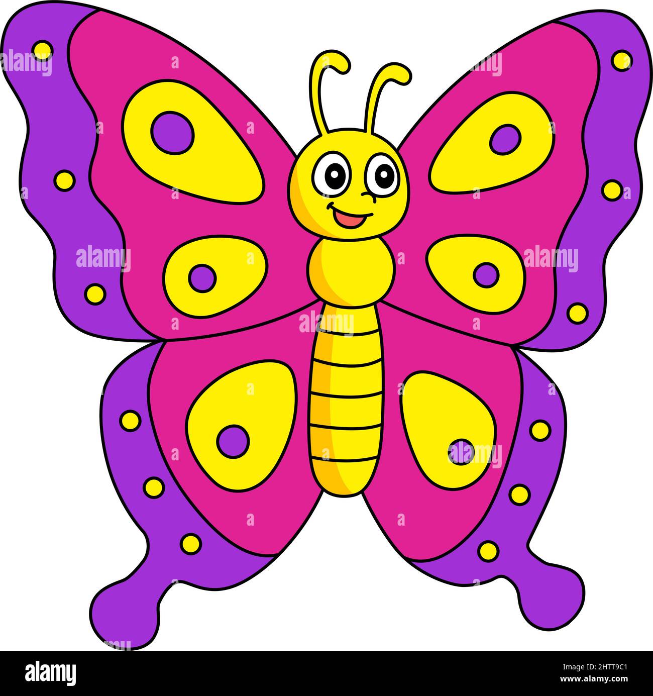 Butterfly Cartoon Colored Clipart Illustration Stock Vector Image & Art