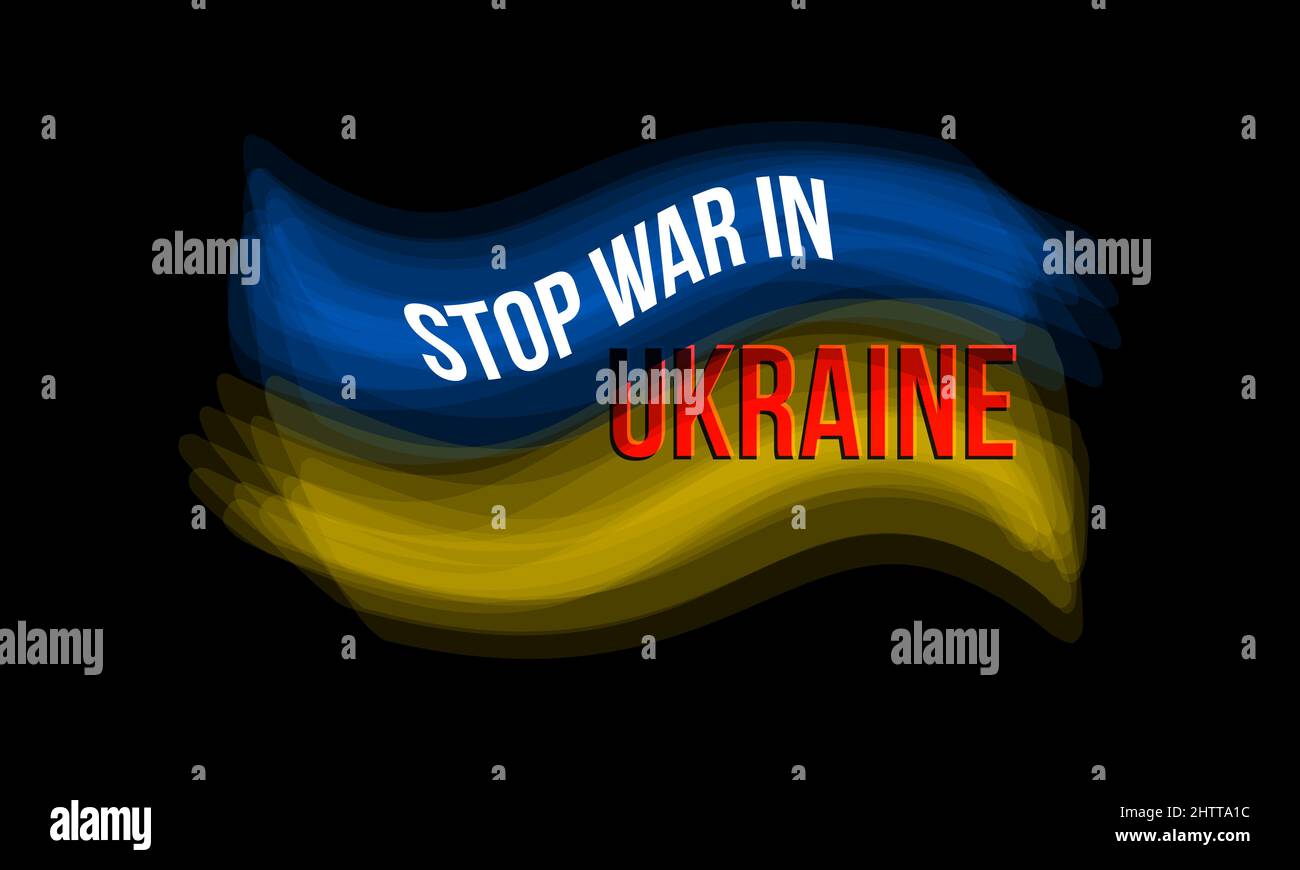 Stop war in Ukraine, praying concept for stand with Ukraine. Stock Vector