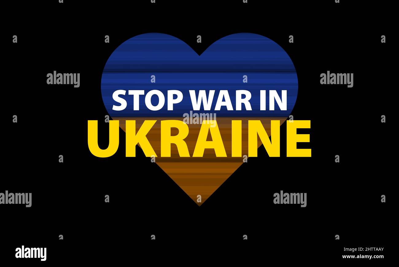 Stop war in Ukraine, praying concept for stand with Ukraine. Stock Vector