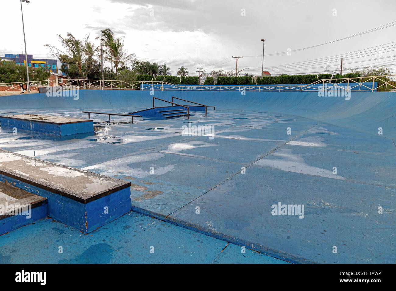 Costa Rica, Mato Grosso do Sul, Brazil 12 18 2022 Blue sports rink