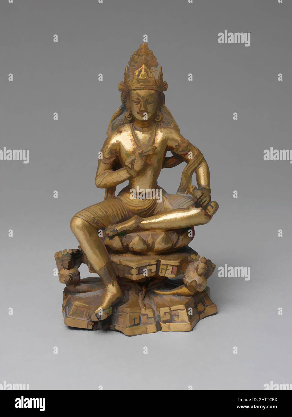 Chinese old antique buddhism pure brass vajra Buddha small statue 