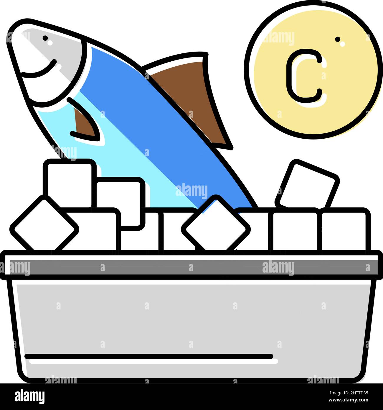 frozen seafood color icon vector illustration Stock Vector Image & Art