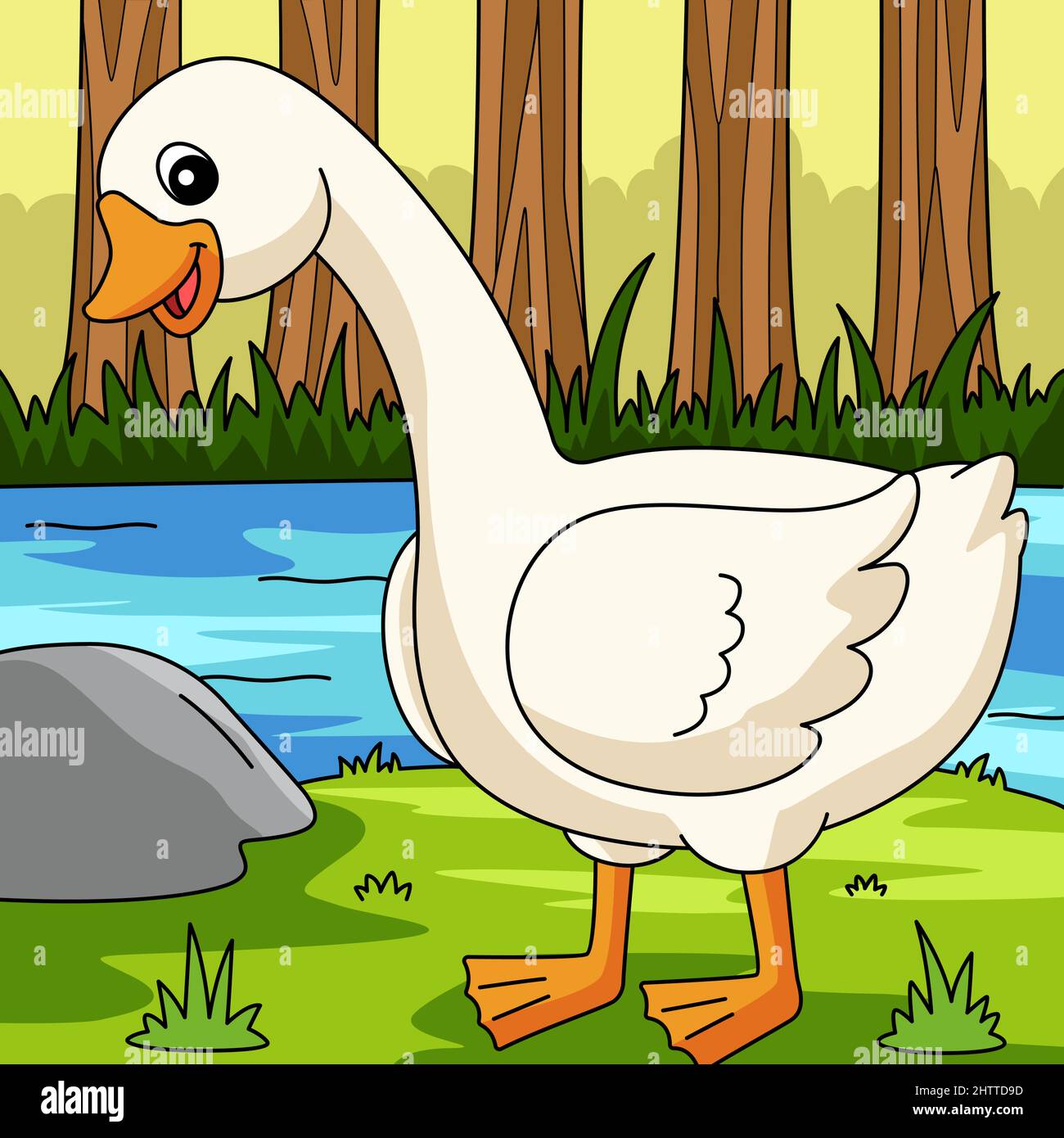 Goose Cartoon Colored Animal Illustration Stock Vector