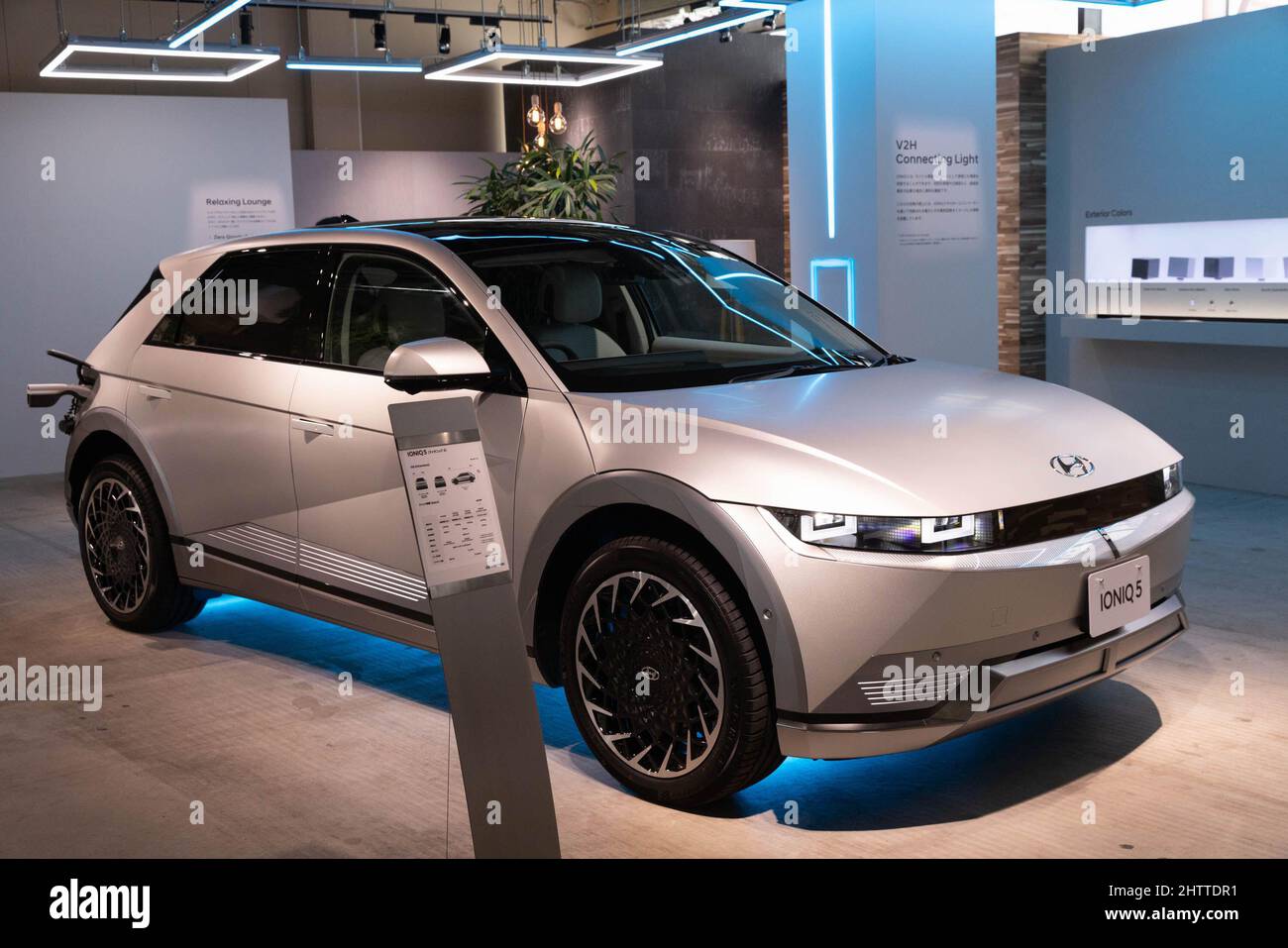 South Korean ev Hyundai IONIQ 5 seen on display inside Hyundai pop-up ...