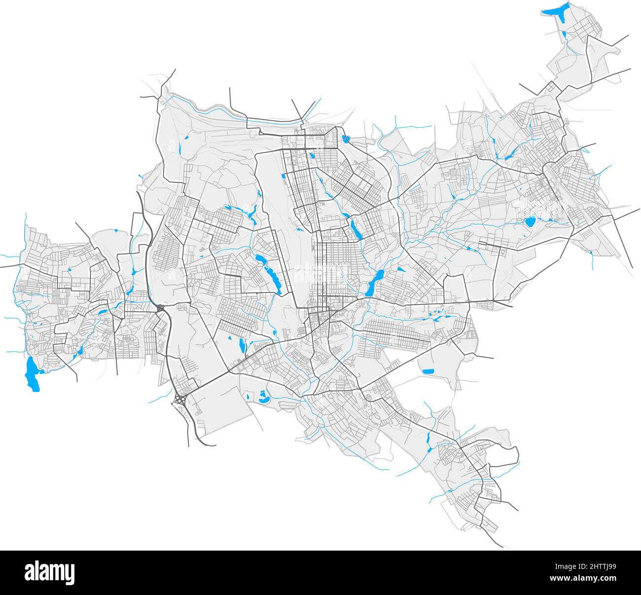 Makiivka, Donetsk Oblast, Ukraine high resolution vector map with city ...
