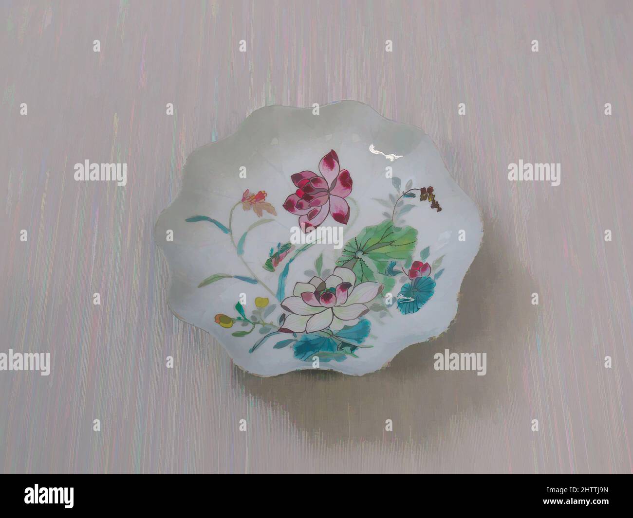 Art inspired by Dish on Three Feet, Qing dynasty (1644–1911), first half of the 19th century, China, Porcelain painted in overglaze polychrome enamels, Diam. 5 in. (12.7 cm), Ceramics, Classic works modernized by Artotop with a splash of modernity. Shapes, color and value, eye-catching visual impact on art. Emotions through freedom of artworks in a contemporary way. A timeless message pursuing a wildly creative new direction. Artists turning to the digital medium and creating the Artotop NFT Stock Photo