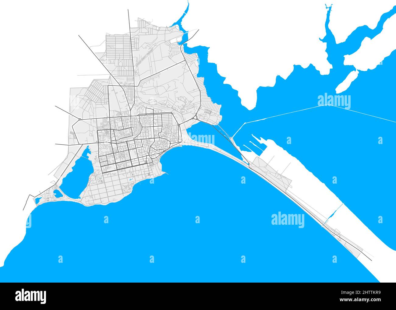 Yevpatoria, Crimea, Ukraine high resolution vector map with city ...