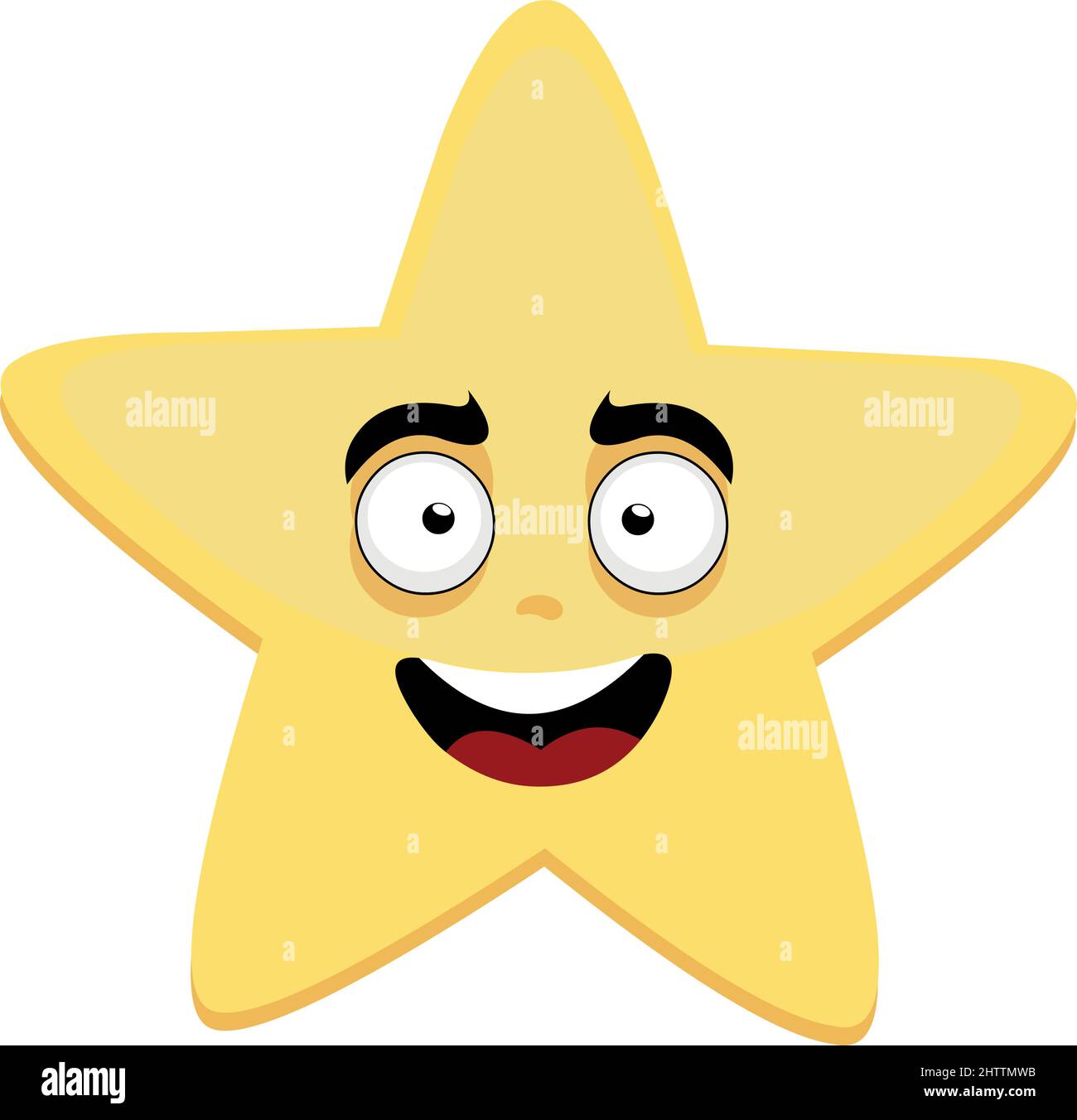 Vector cartoon star character illustration with a cheerful and smiling expression Stock Vector