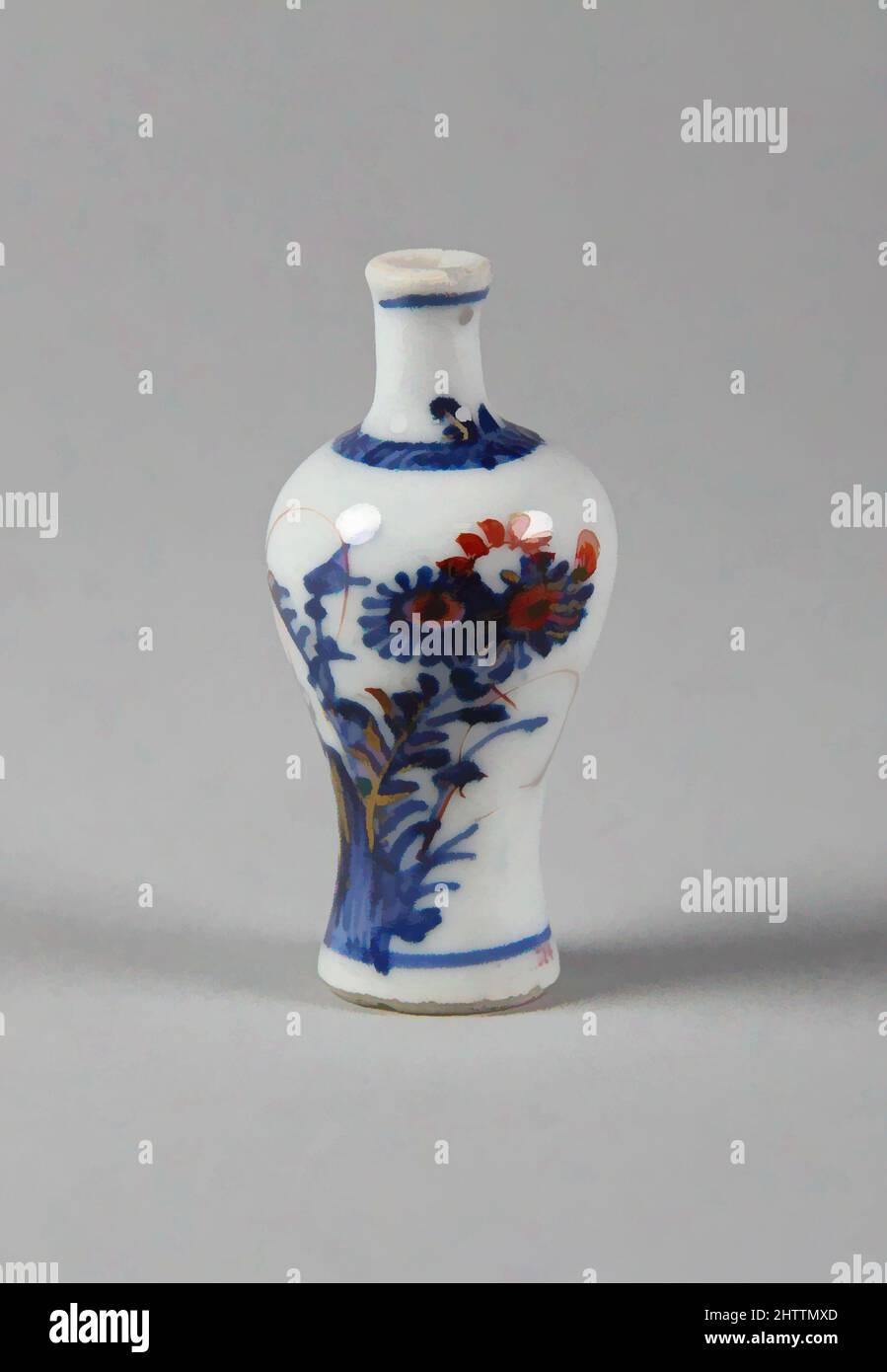 Porcelain painted in underglaze blue and overglaze red hi-res