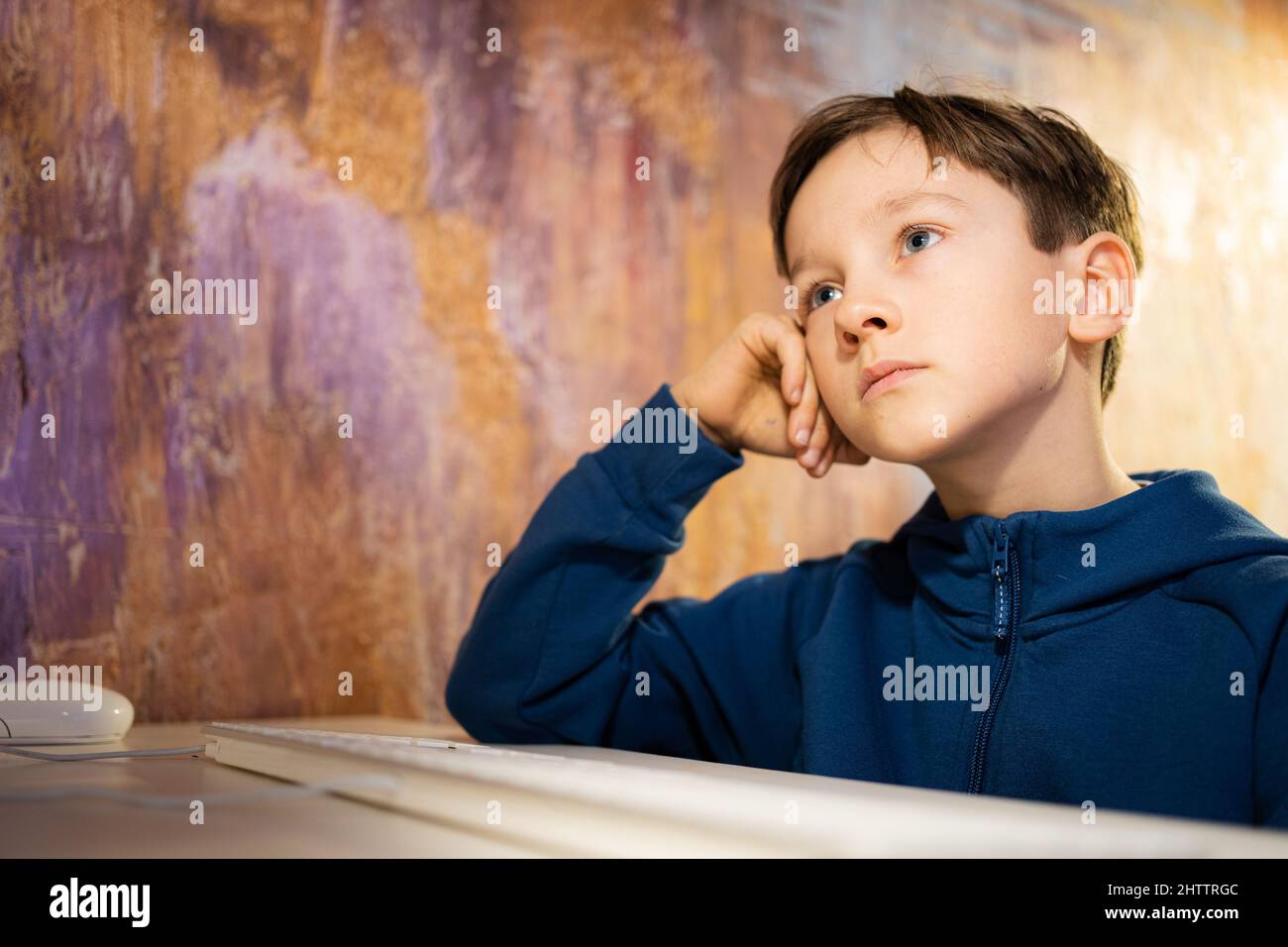 online distance learning at the computer Stock Photo - Alamy