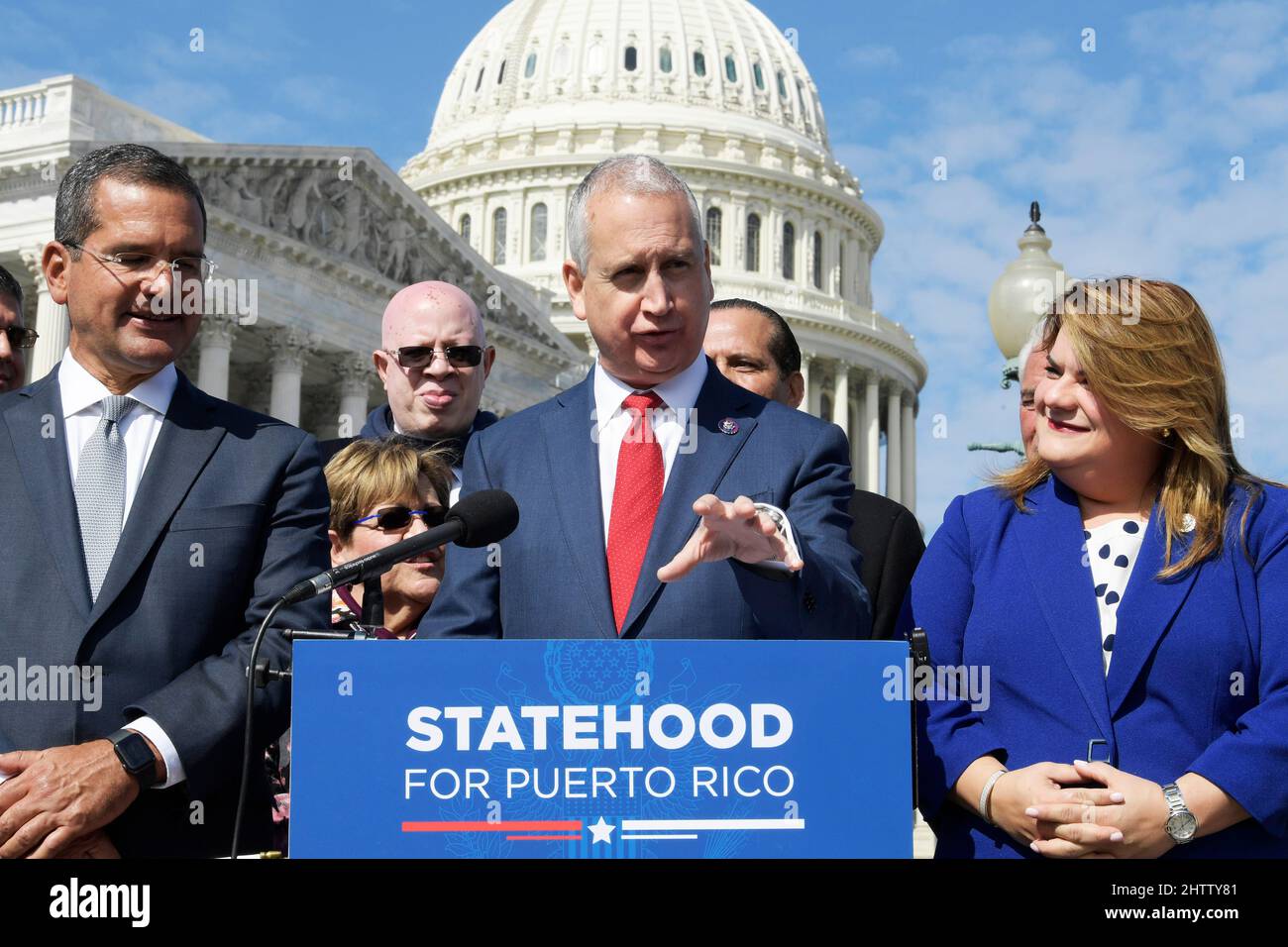 Governor of Puerto Rico Pedro Pierluisi(left), Representative Mario
