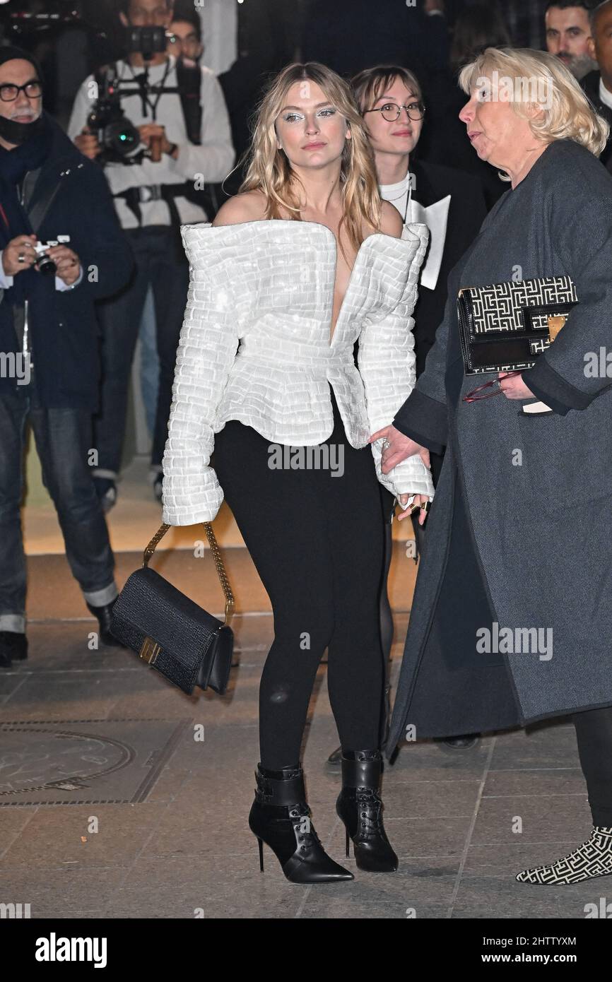 Camille Razat attending the Balmain show during PFW Womenswear Fall