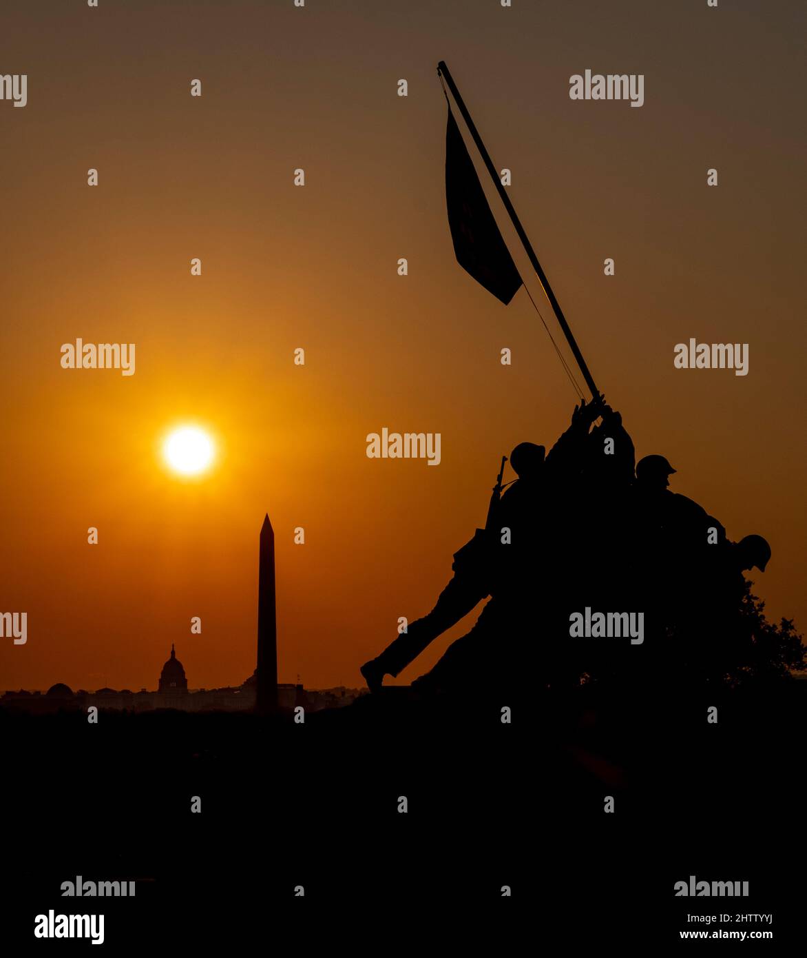 Arlington, Virginia. Iwo Jima Sunrise. Stock Photo