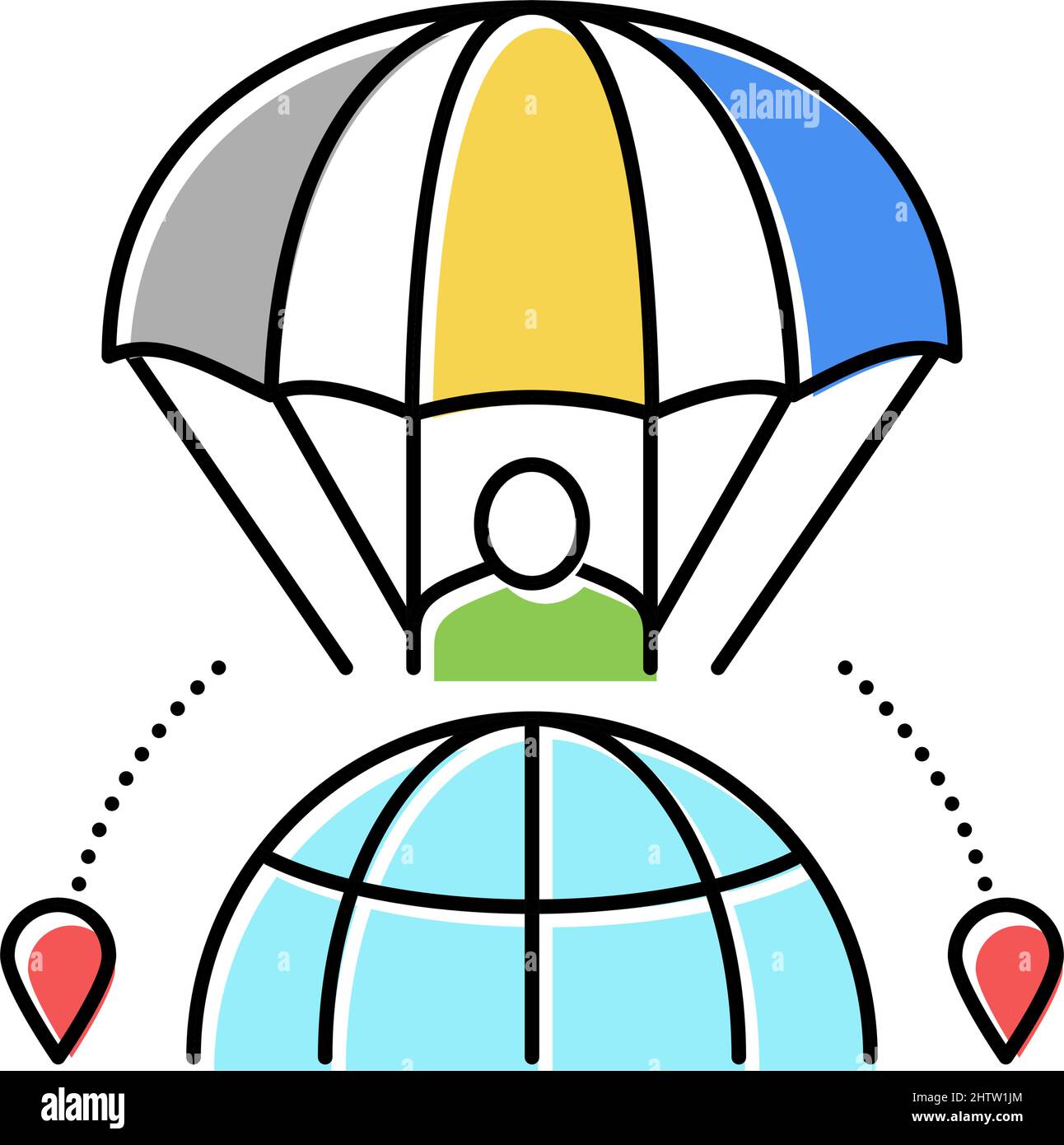 air sport tourism color icon vector illustration Stock Vector Image