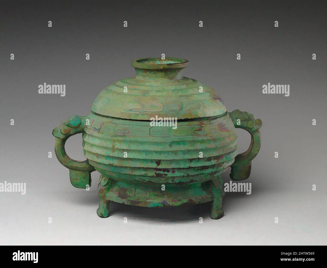 Art inspired by Round Vessel with Lid (Gui), Zhou dynasty (1046–256 B.C ...
