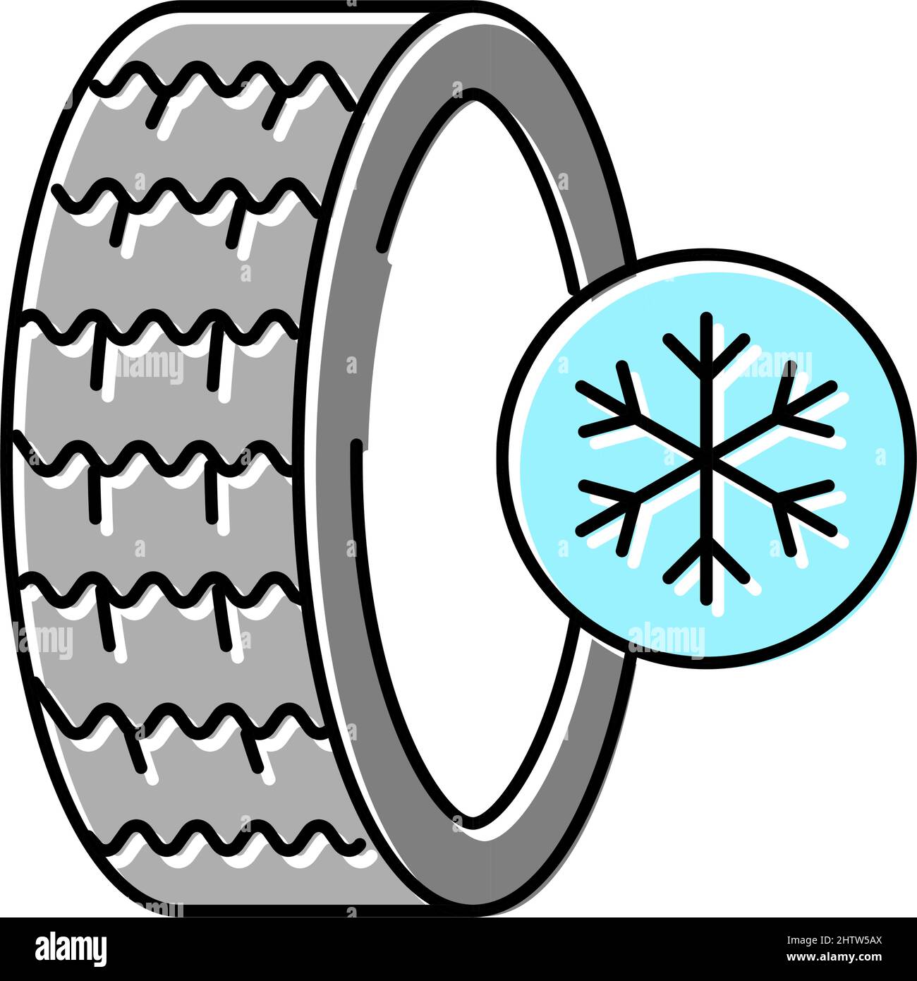 ice winter season tires color icon vector illustration Stock Vector