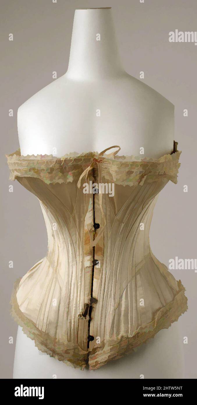 Corset, 1891, French, silk, cotton, whale bone Stock Photo - Alamy