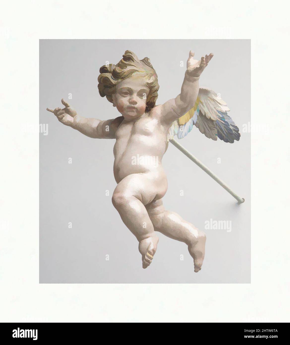 Art inspired by Cherub, second half 18th century, Italian, Naples, Polychromed wood, H. 7 in. (17.8 cm.), Crèche, Classic works modernized by Artotop with a splash of modernity. Shapes, color and value, eye-catching visual impact on art. Emotions through freedom of artworks in a contemporary way. A timeless message pursuing a wildly creative new direction. Artists turning to the digital medium and creating the Artotop NFT Stock Photo